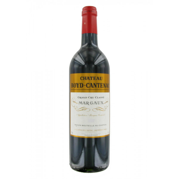 Shishe vere Château Boyd-Cantenac 2017 Margaux dhe arka origjinale prej druri me logon e familjes Guillemet
